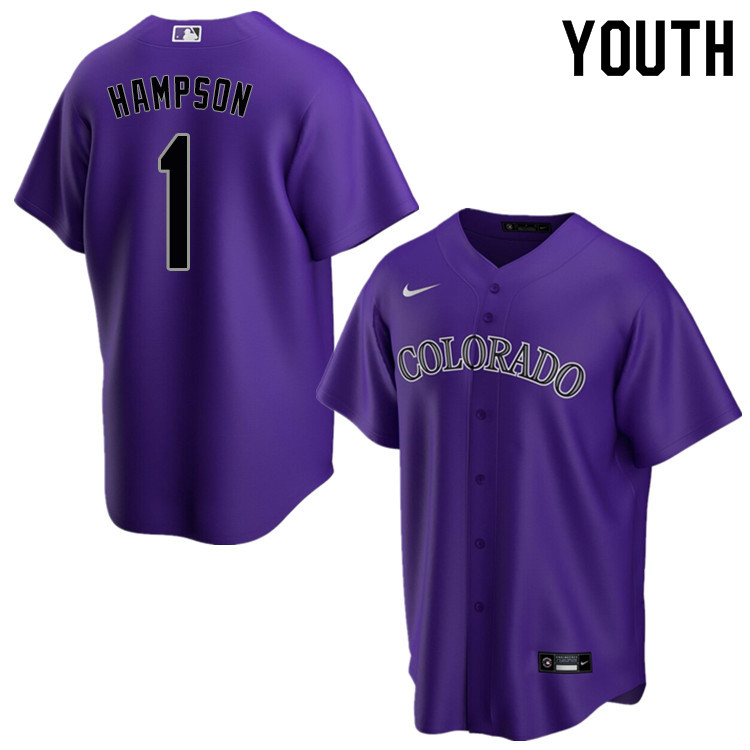 Nike Youth #1 Garrett Hampson Colorado Rockies Baseball Jerseys Sale-Purple